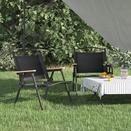 Scaune de camping, 2 buc., negru, 54x43x59 cm, țesătură Oxford - WALTI WALTI