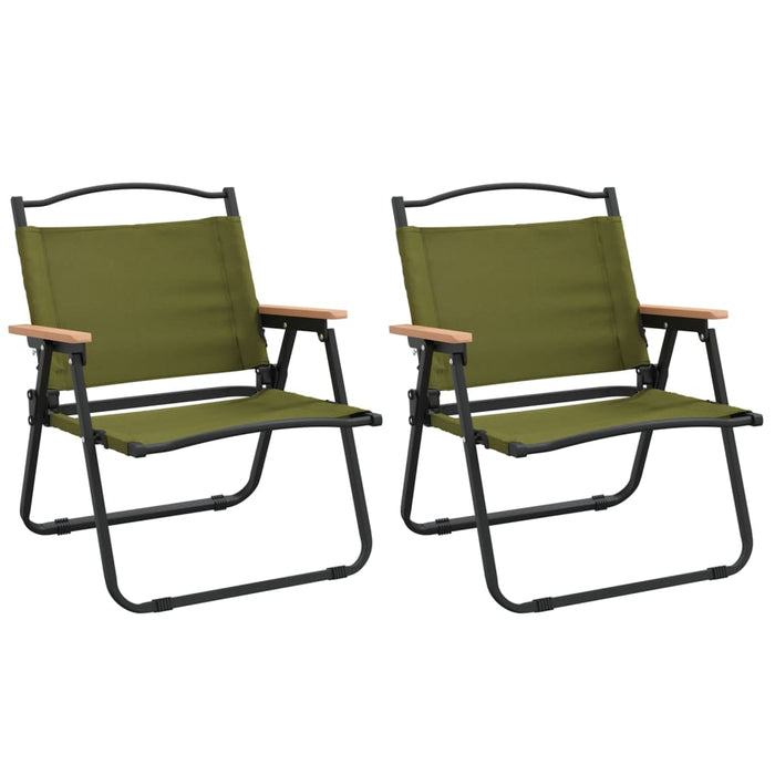Scaune de camping, 2 buc., verde, 54x43x59 cm, țesătură Oxford - WALTI WALTI