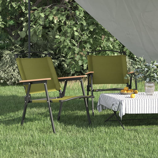 Scaune de camping, 2 buc., verde, 54x55x78 cm, țesătură Oxford - WALTI WALTI