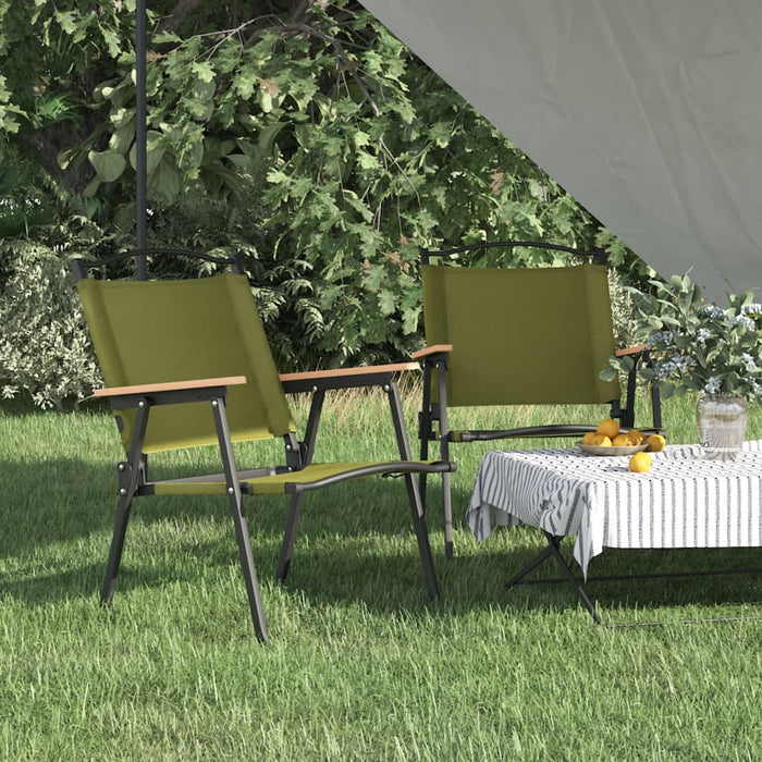 Scaune de camping, 2 buc., verde, 54x55x78 cm, țesătură Oxford - WALTI WALTI