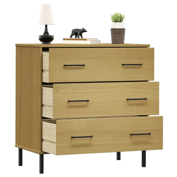 Servantă cu 3 sertare, maro, 77x40x79,5 cm, lemn masiv OSLO WALTI