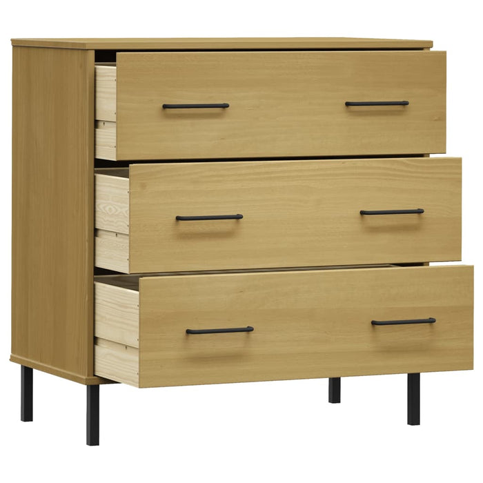 Servantă cu 3 sertare, maro, 77x40x79,5 cm, lemn masiv OSLO WALTI