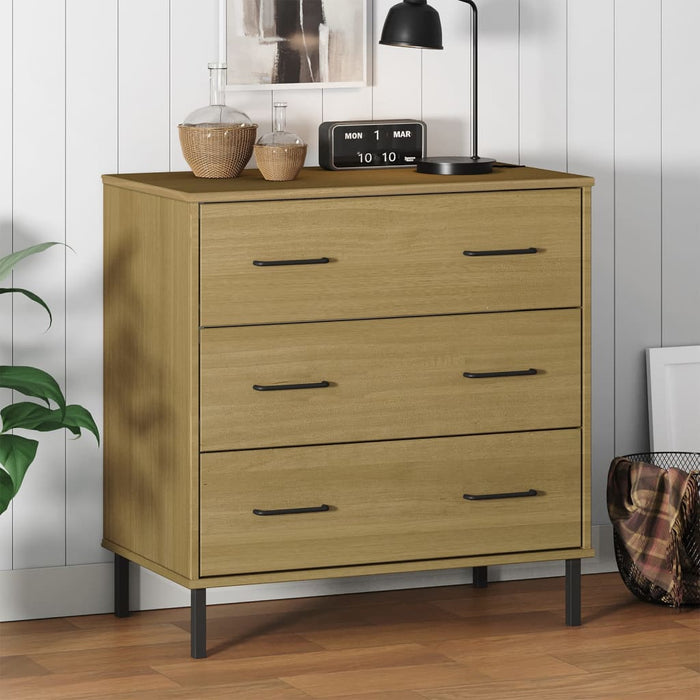Servantă cu 3 sertare, maro, 77x40x79,5 cm, lemn masiv OSLO WALTI