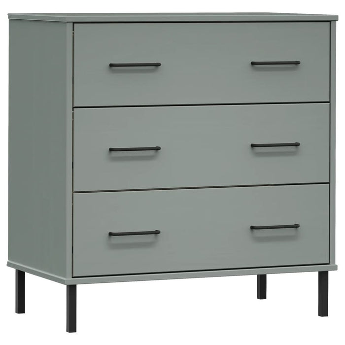 Servantă cu 3 sertare, gri, 77x40x79,5 cm, lemn masiv OSLO - WALTI WALTI