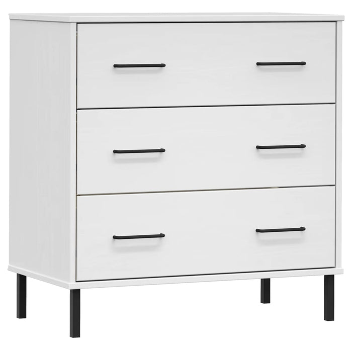Servantă cu 3 sertare, alb, 77x40x79,5 cm, lemn masiv OSLO WALTI