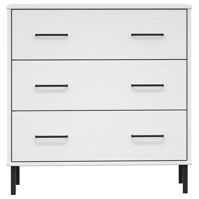 Servantă cu 3 sertare, alb, 77x40x79,5 cm, lemn masiv OSLO WALTI