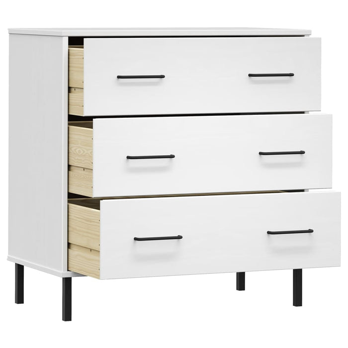 Servantă cu 3 sertare, alb, 77x40x79,5 cm, lemn masiv OSLO WALTI