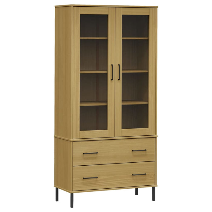 Bibliotecă cu picioare metalice OSLO, maro, 85x35x172,5 cm lemn - WALTI WALTI