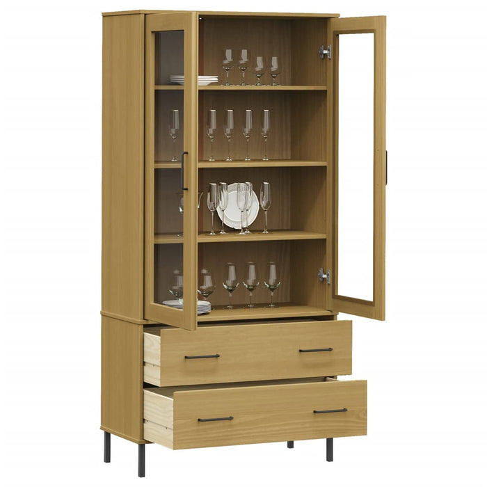 Bibliotecă cu picioare metalice OSLO, maro, 85x35x172,5 cm lemn - WALTI WALTI