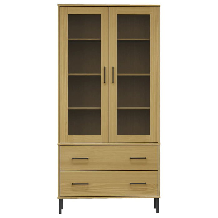 Bibliotecă cu picioare metalice OSLO, maro, 85x35x172,5 cm lemn - WALTI WALTI