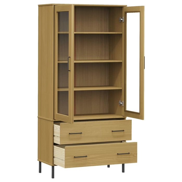 Bibliotecă cu picioare metalice OSLO, maro, 85x35x172,5 cm lemn - WALTI WALTI
