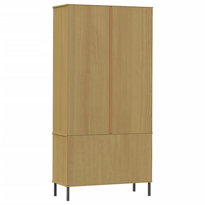 Bibliotecă cu picioare metalice OSLO, maro, 85x35x172,5 cm lemn - WALTI WALTI