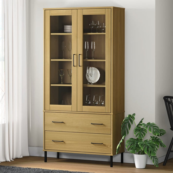 Bibliotecă cu picioare metalice OSLO, maro, 85x35x172,5 cm lemn - WALTI WALTI