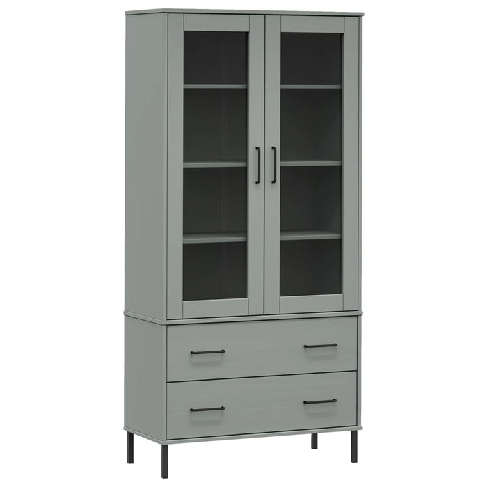 Bibliotecă cu picioare metalice OSLO, gri, 85x35x172,5 cm lemn WALTI