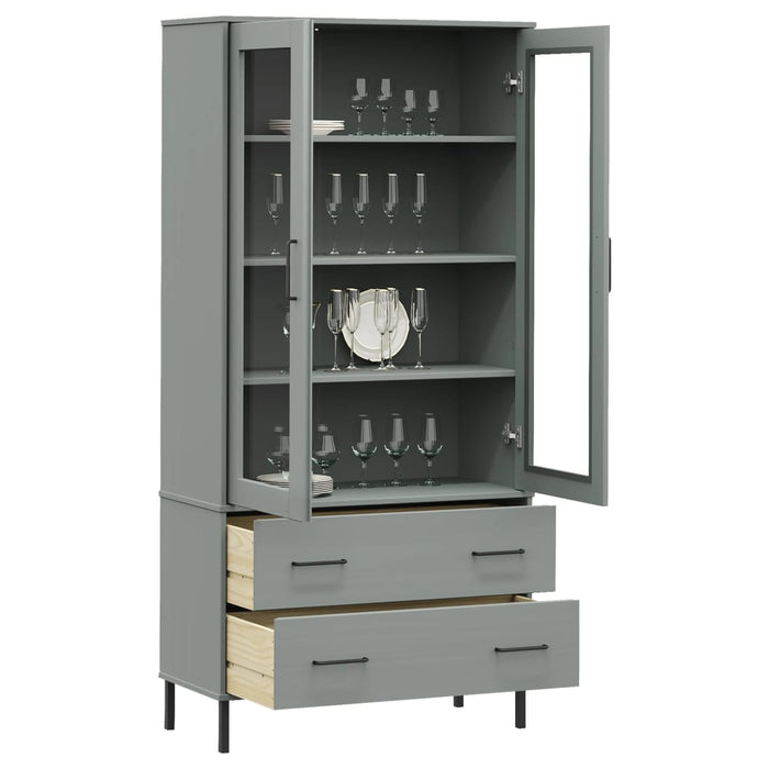 Bibliotecă cu picioare metalice OSLO, gri, 85x35x172,5 cm lemn WALTI