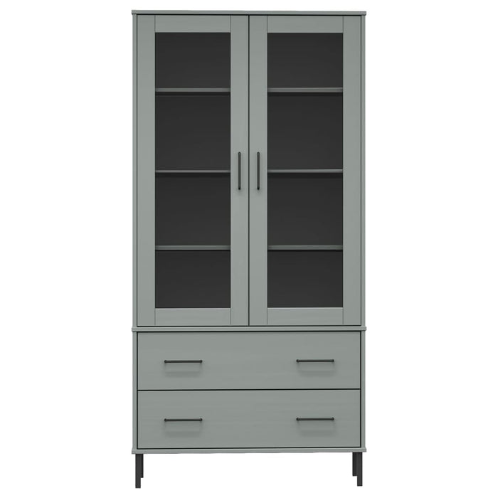 Bibliotecă cu picioare metalice OSLO, gri, 85x35x172,5 cm lemn WALTI