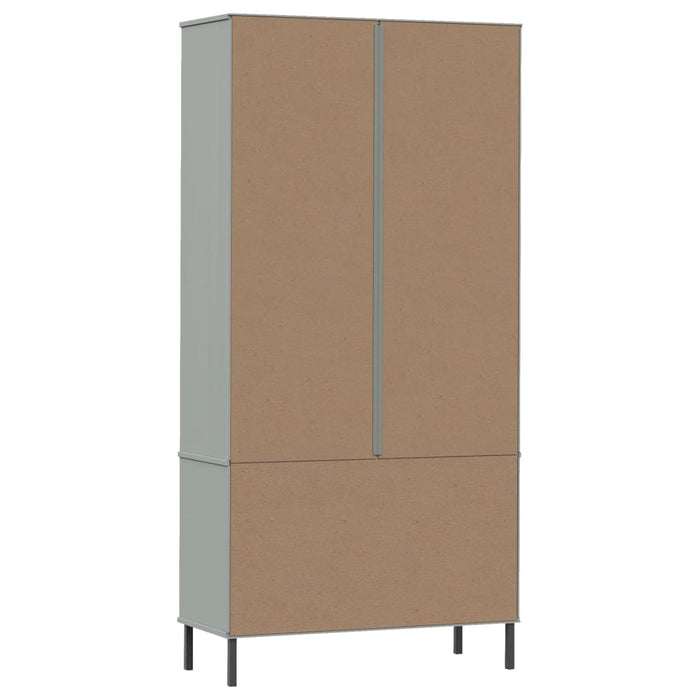 Bibliotecă cu picioare metalice OSLO, gri, 85x35x172,5 cm lemn WALTI