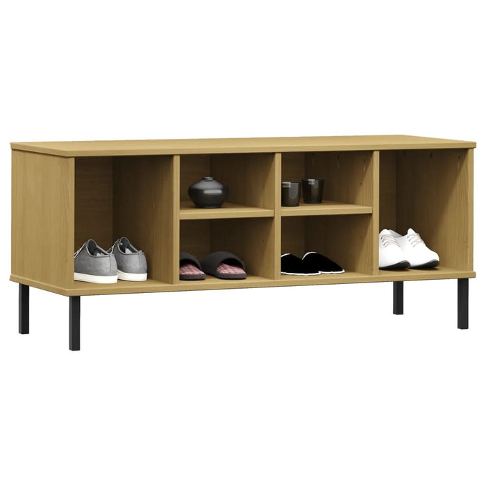 Pantofar cu picioare metalice „OSLO” maro 106x35x45 cm lemn - WALTI WALTI