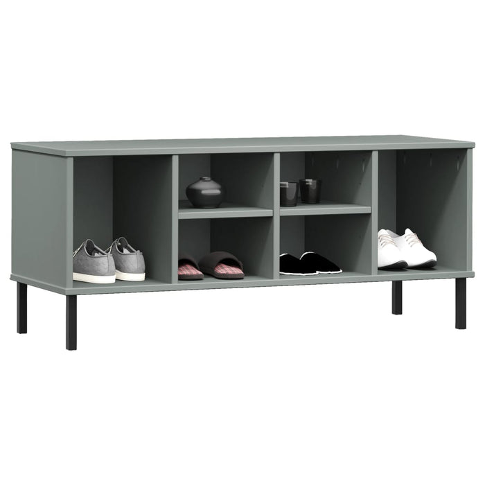 Pantofar cu picioare metalice „OSLO” gri 106x35x45 cm lemn - WALTI WALTI