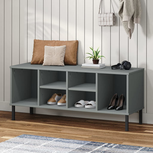 Pantofar cu picioare metalice „OSLO” gri 106x35x45 cm lemn - WALTI WALTI