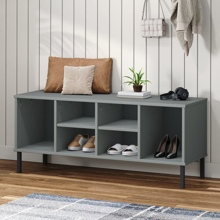 Pantofar cu picioare metalice „OSLO” gri 106x35x45 cm lemn - WALTI WALTI