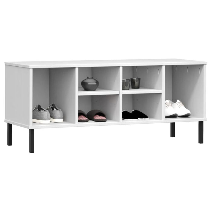 Pantofar cu picioare metalice „OSLO” alb 106x35x45 cm lemn - WALTI WALTI