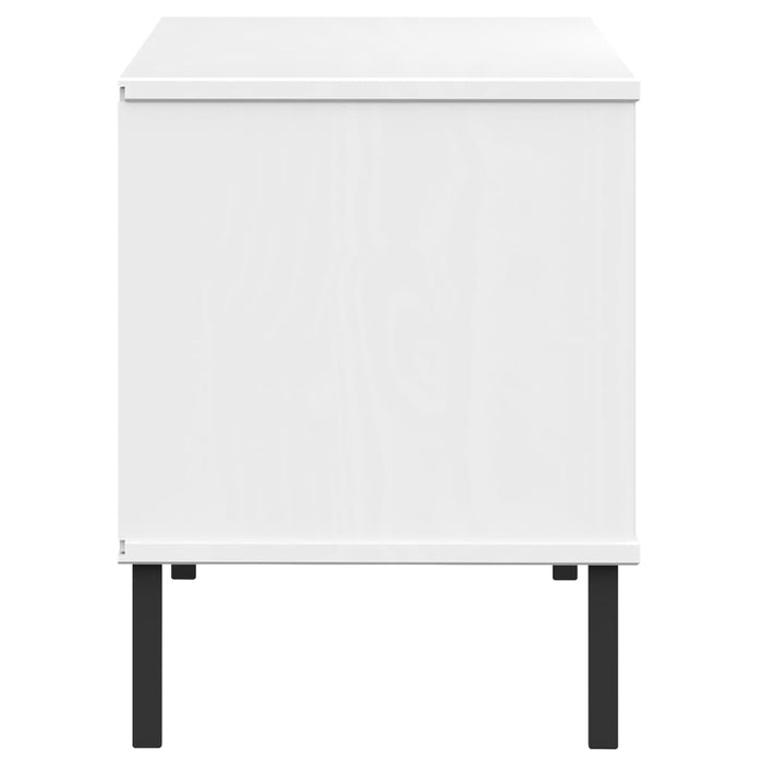 Pantofar cu picioare metalice „OSLO” alb 106x35x45 cm lemn - WALTI WALTI