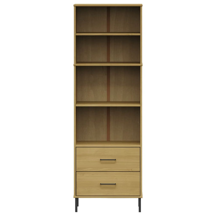 Bibliotecă cu 2 sertare OSLO, maro, 60x35x180 cm, lemn masiv WALTI
