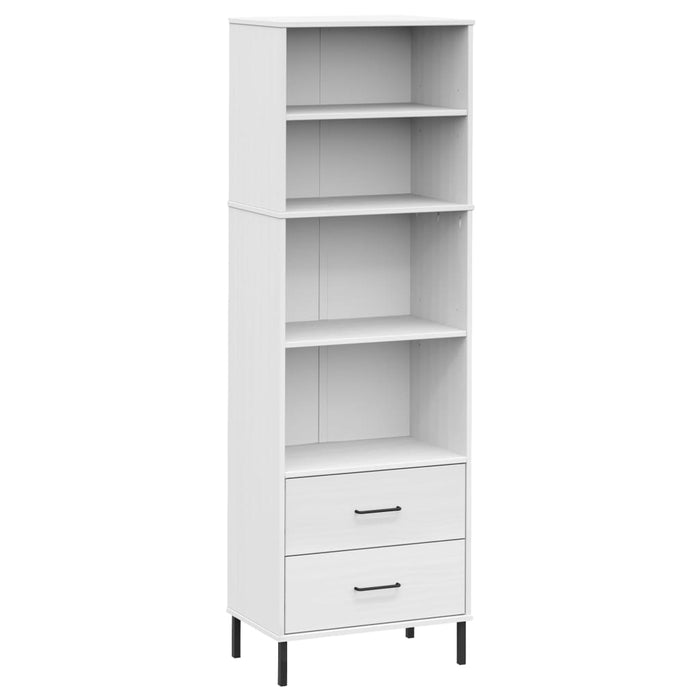 Bibliotecă cu 2 sertare OSLO, alb, 60x35x180 cm, lemn masiv WALTI