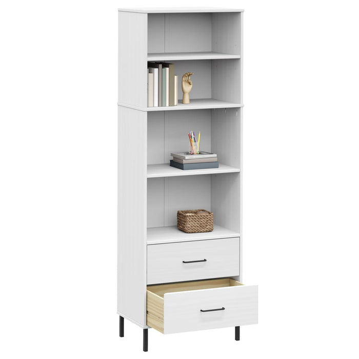 Bibliotecă cu 2 sertare OSLO, alb, 60x35x180 cm, lemn masiv WALTI