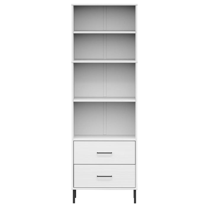 Bibliotecă cu 2 sertare OSLO, alb, 60x35x180 cm, lemn masiv WALTI