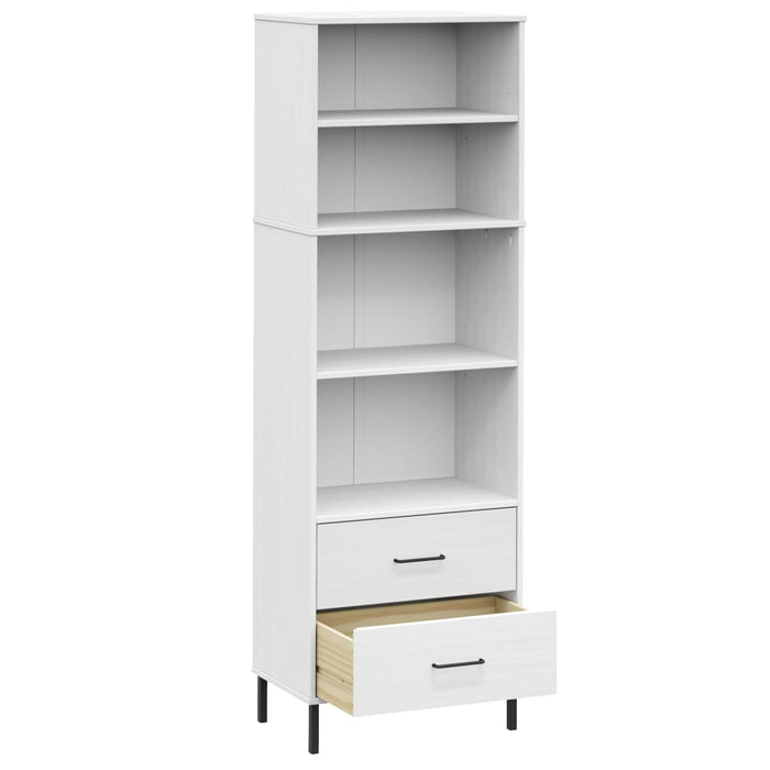 Bibliotecă cu 2 sertare OSLO, alb, 60x35x180 cm, lemn masiv WALTI
