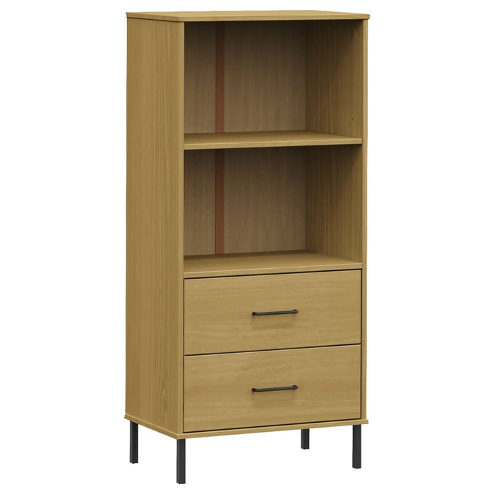 Bibliotecă cu 2 sertare OSLO, maro, 60x35x128,5 cm, lemn masiv WALTI