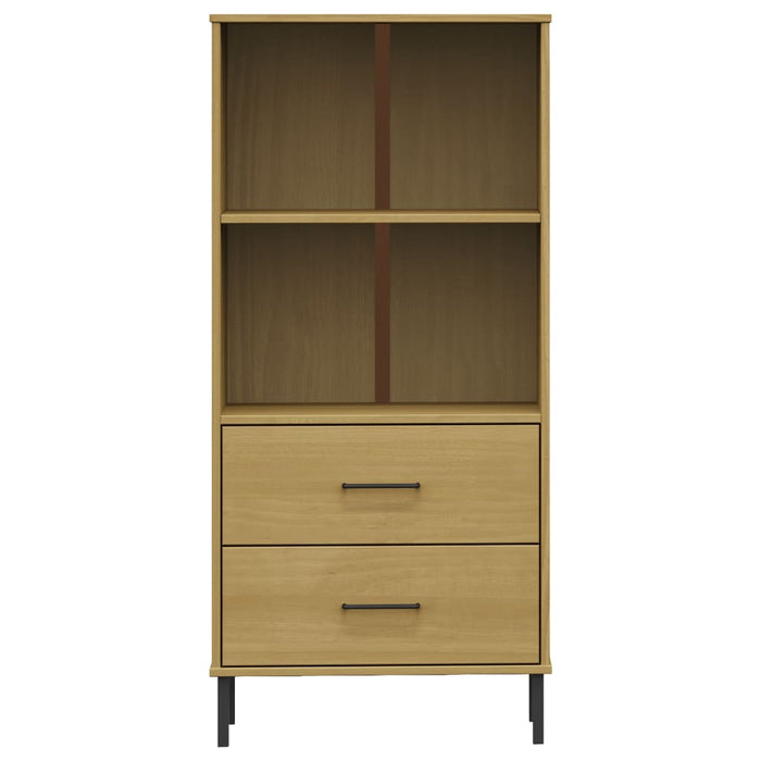 Bibliotecă cu 2 sertare OSLO, maro, 60x35x128,5 cm, lemn masiv WALTI
