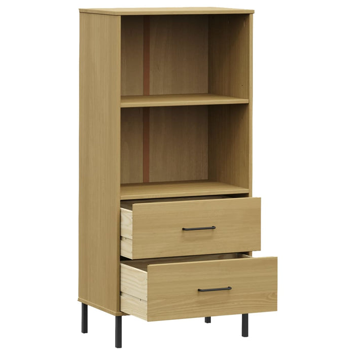 Bibliotecă cu 2 sertare OSLO, maro, 60x35x128,5 cm, lemn masiv WALTI