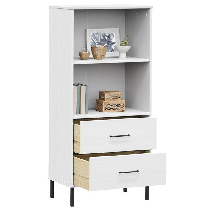 Bibliotecă cu 2 sertare OSLO, alb, 60x35x128,5 cm, lemn masiv - WALTI WALTI