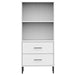 Bibliotecă cu 2 sertare OSLO, alb, 60x35x128,5 cm, lemn masiv - WALTI WALTI