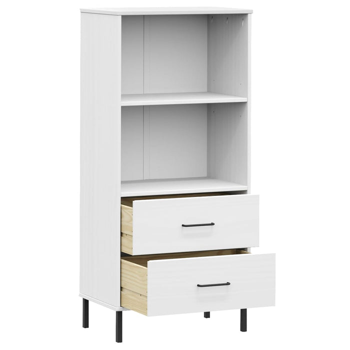Bibliotecă cu 2 sertare OSLO, alb, 60x35x128,5 cm, lemn masiv - WALTI WALTI