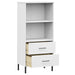 Bibliotecă cu 2 sertare OSLO, alb, 60x35x128,5 cm, lemn masiv - WALTI WALTI