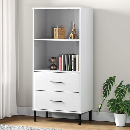 Bibliotecă cu 2 sertare OSLO, alb, 60x35x128,5 cm, lemn masiv - WALTI WALTI