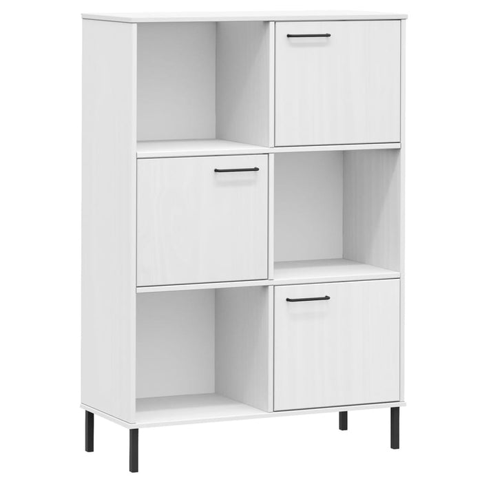 Bibliotecă cu picioare metalice OSLO, alb, 90x35x128,5 cm, lemn - WALTI WALTI