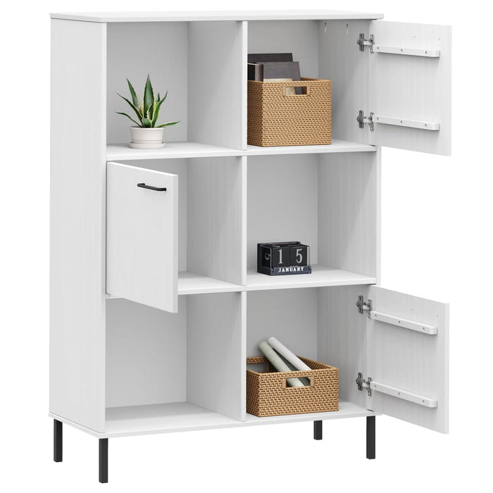 Bibliotecă cu picioare metalice OSLO, alb, 90x35x128,5 cm, lemn - WALTI WALTI