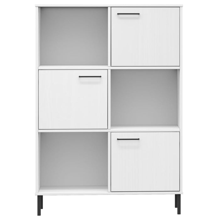 Bibliotecă cu picioare metalice OSLO, alb, 90x35x128,5 cm, lemn - WALTI WALTI