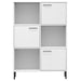 Bibliotecă cu picioare metalice OSLO, alb, 90x35x128,5 cm, lemn - WALTI WALTI
