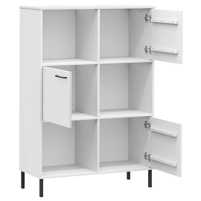 Bibliotecă cu picioare metalice OSLO, alb, 90x35x128,5 cm, lemn - WALTI WALTI