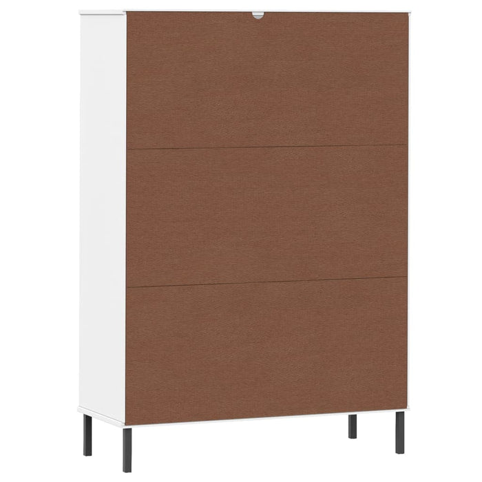 Bibliotecă cu picioare metalice OSLO, alb, 90x35x128,5 cm, lemn - WALTI WALTI