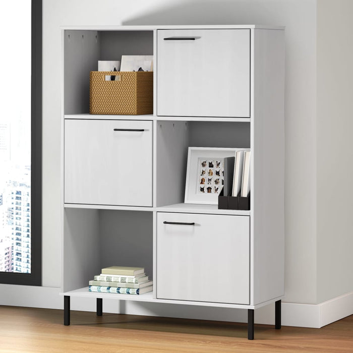Bibliotecă cu picioare metalice OSLO, alb, 90x35x128,5 cm, lemn - WALTI WALTI