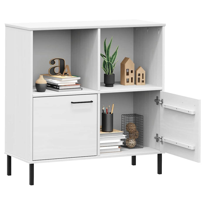 Bibliotecă cu picioare metalice OSLO, alb, 90x35x90,5 cm, lemn - WALTI WALTI