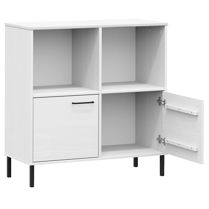 Bibliotecă cu picioare metalice OSLO, alb, 90x35x90,5 cm, lemn - WALTI WALTI