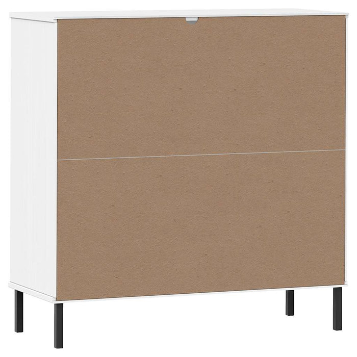 Bibliotecă cu picioare metalice OSLO, alb, 90x35x90,5 cm, lemn - WALTI WALTI